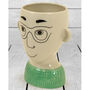 Ceramic Doodle Men's Face With Glasses Vase, thumbnail 3 of 4