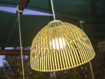 Rechargeable LED Natural Woven Pendant, 3 of 6