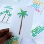 Tropical Christmas Palm Tree Greeting Card, thumbnail 1 of 2