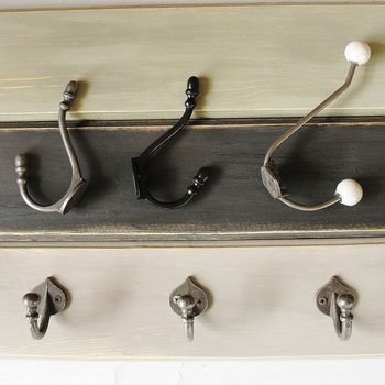 Traditional Vintage Painted Wooden Coat Rack, 4 of 6