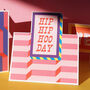 'Hip Hip Hoo Day' Fun Fold Out Greetings Card, thumbnail 1 of 4