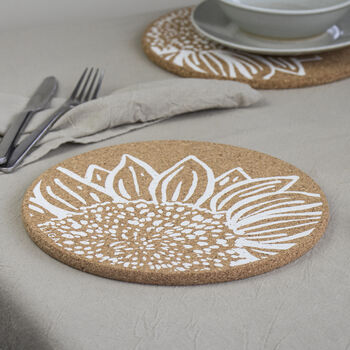 Cork Placemats And Coasters | Sunflower, 5 of 6