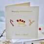 Personalised Sledge Gold Foil Christmas Card, thumbnail 2 of 3