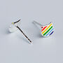 Sterling Silver Rainbow Cat Stud Earrings, thumbnail 4 of 6