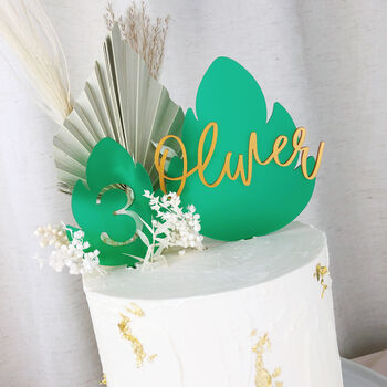 Monstera Personalised Cake Topper Set, 2 of 6