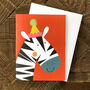 Mini Zebra Greetings Card, thumbnail 5 of 5