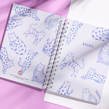 Personalised Cat Print Notebook, 7 of 8