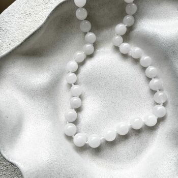 Natural Quartz Stone Beaded Necklace, 2 of 3