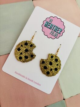 Cookie Glitter Earrings / 'One Tough Cookie' / Strength And Encouragement Gift / Gift For Bakers, 6 of 7
