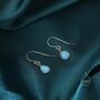 Blue Opal Droplet Drop Hook Earrings In Sterling Silver, thumbnail 7 of 12