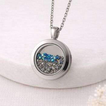 Stainless Steel Crushed Opal Living Locket, 8 of 10