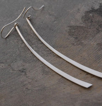 Sword Silver Long Drop Earrings, 2 of 3