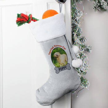 Personalised Photo Upload Christmas Stocking For Dogs, 2 of 4