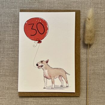 Personalised English Bull Terrier Birthday Card, 7 of 8