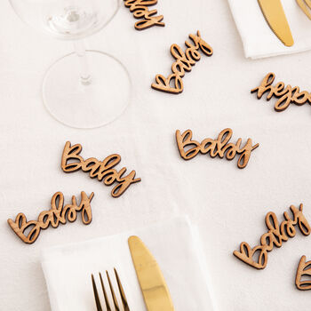 Wooden Baby Table Confetti Baby Shower Decorations, 2 of 2