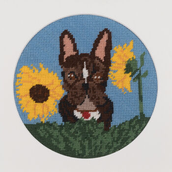 ‘Hank’ French Bulldog Pawtrait Needlepoint Canvas Kit, 2 of 9