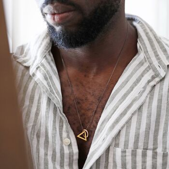 Men's Personalised Double Geometric Pendant Necklace, 2 of 8