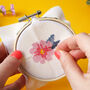 The Beekeeper Pink Flower Design Cross Stitch Kit, thumbnail 1 of 4