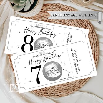Personalised Birthday Scratch Card, 20th, 30th, 40th, 50th, 60th, 70th, 80th, 6 of 8