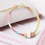 Rainbow And Gold White Jade Lucky Braided Bracelet, thumbnail 1 of 7