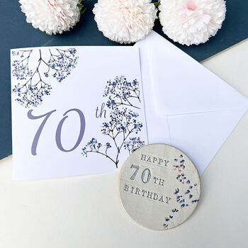 70th Birthday Floral Coaster, 2 of 7