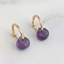 Amethyst Teardrop February Birthstone Earrings, Gold, thumbnail 1 of 6