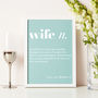 Personalised Wife Dictionary Print, thumbnail 1 of 3