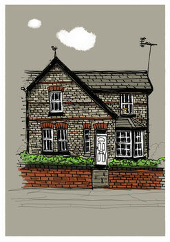 Personalised Cute House Or Cottage Illustrated Portrait, 4 of 8