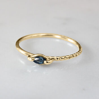Una Sapphire Stacking Ring 9ct Gold Or Sterling Silver, 2 of 5