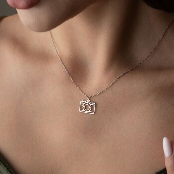 Sterling Silver Camera Necklace, 2 of 10
