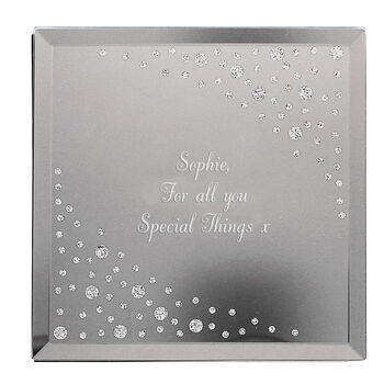 Personalised Message Diamanté Glass Trinket Box, 5 of 6
