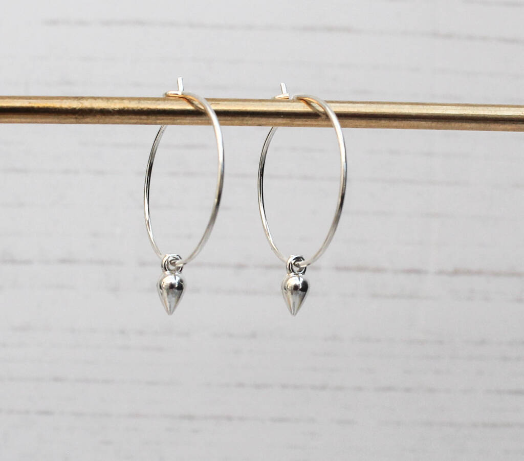 Sterling silver hoops with charms Clearance