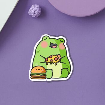Cute Foodie Frog Vinyl Sticker, 6 of 8