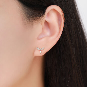 Phoenix Internally Threaded Flat Back Earrings In Sterling Silver, 7 of 11