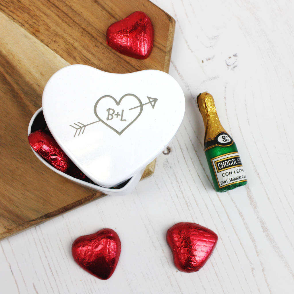 Personalised Heart Tin With Chocolates By Signs For Life