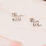 Sterling Silver Small Snake Stud Earrings, thumbnail 3 of 11