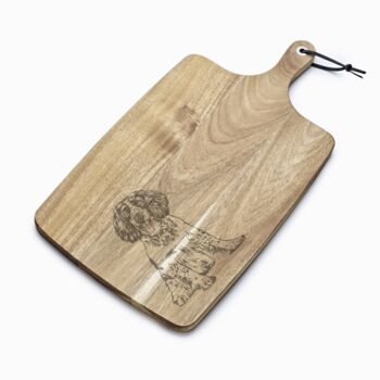 Personalised Welsh Springer Spaniel Engraved Acacia Serving Board, 5 of 5