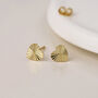 Gold Plated Sterling Silver Sunburst Heart Stud Earrings – 7mm, thumbnail 7 of 8