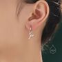 Mismatched Crab And Lobster Huggie Hoop Earrings In Sterling Silver, thumbnail 3 of 11