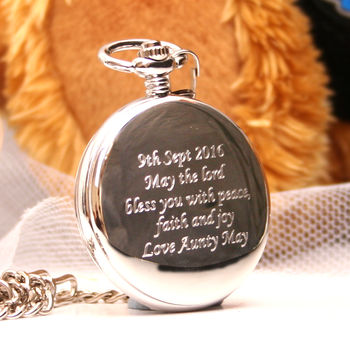Engraved Pocket Watch With Holy Communion Design, 4 of 8