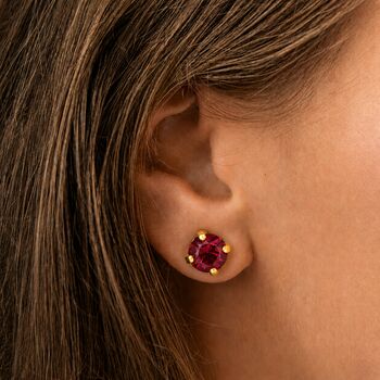 Ruby Red Swarovski Crystal Stud Earrings, 6 of 6