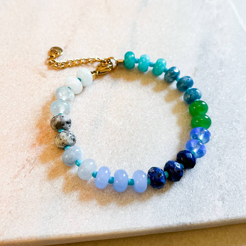 Ocean Mist Ombre Gemstone Bead Bracelet, 1 of 1