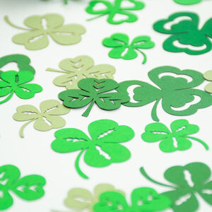 lucky 4 leaf clover shamrock table confetti Irish clover/ scatter 50 x four 