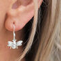 Silver Bumble Bee Earrings, thumbnail 1 of 4
