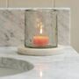 Hammered Glass Tea Light With Marble Base, thumbnail 1 of 3