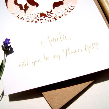 Flower Girl Boho Laser Cut Card, 3 of 6
