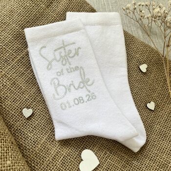 Personalised Sister Of Bride/Groom Wedding Socks, 4 of 4