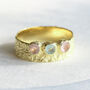 Molten 18ct Gold Plated Chalcedony Trio Ring, thumbnail 2 of 5