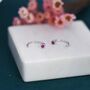 2mm Ruby Pink Cz Huggie Hoop Earrings, thumbnail 4 of 10
