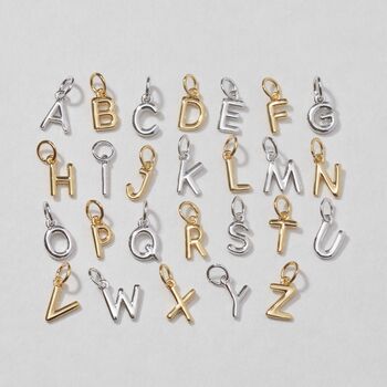Mini Double Letter Necklace Silver Or Gold Vermeil Plated, 5 of 6